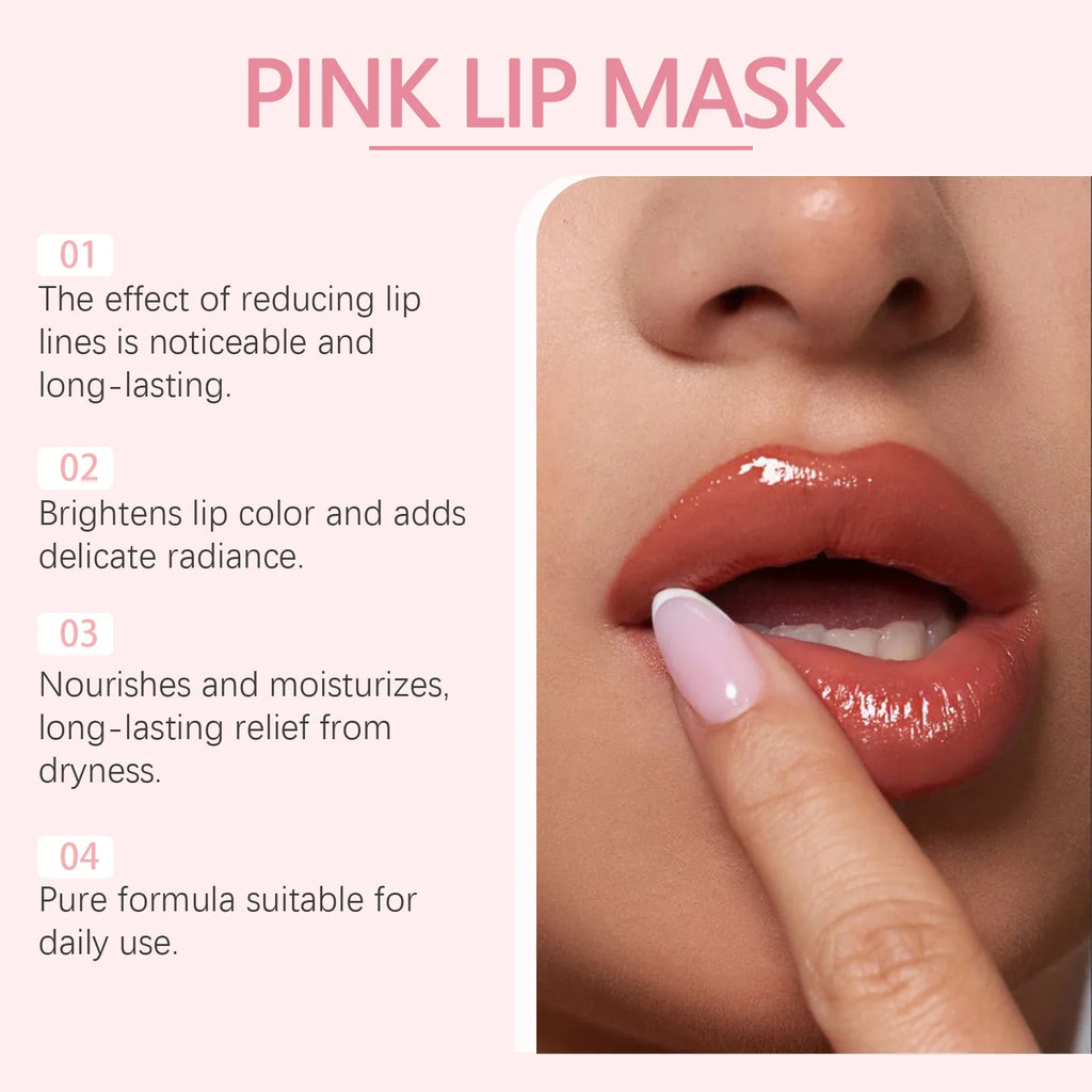 EELHOPE Lip Balm Fade Lip Lines Brightening Lasting Moisturizing Smoothing Skins Improve Lip Gloss Nourishing Pink Lip Mask