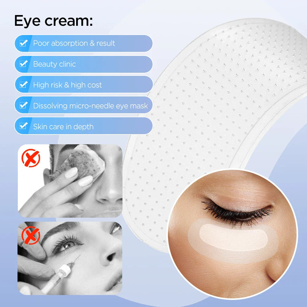 6/8/10 Pairs Microneedle Eye Patches Mask Korean Skin Care Hyaluronic Acid for Anti Wrinkle Aging Dark Circle Eyes Mask