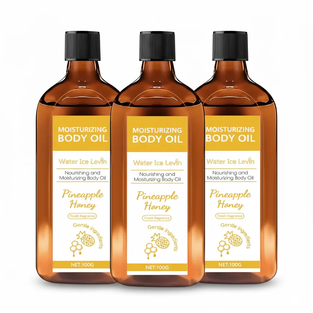 Nourishing Body Oil with Pineapple Honey Fragrance - Hydrates & Softens Skin, Lightweight Moisture for Fall & Winter Care
