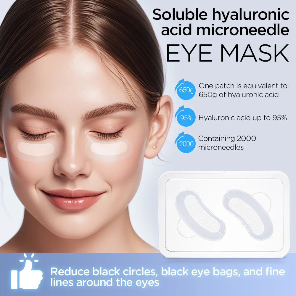 Microneedle Eye Patches Mask Korean Skin Care Hyaluronic Acid 1-5PCS for Anti Wrinkle Aging Dark Circle Eyes Mask Moisturizing
