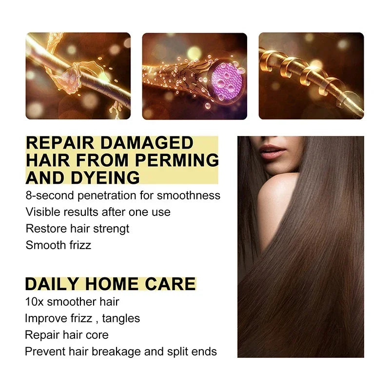 Keratin Hair Mask 5 Seconds Fast Repairing Frizz Dry Hair Anti Rolling Nourish Moisturize Soft Smooth Shiny Conditioners