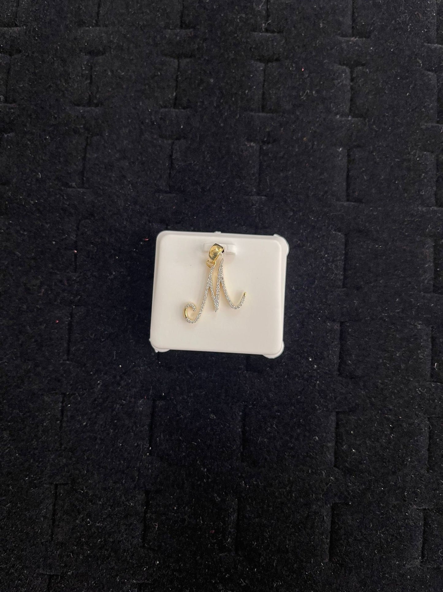 Real Diamond Gold Initial Charm Yellow 10karat Pendant Letter Alphabet Solid A-Z Real