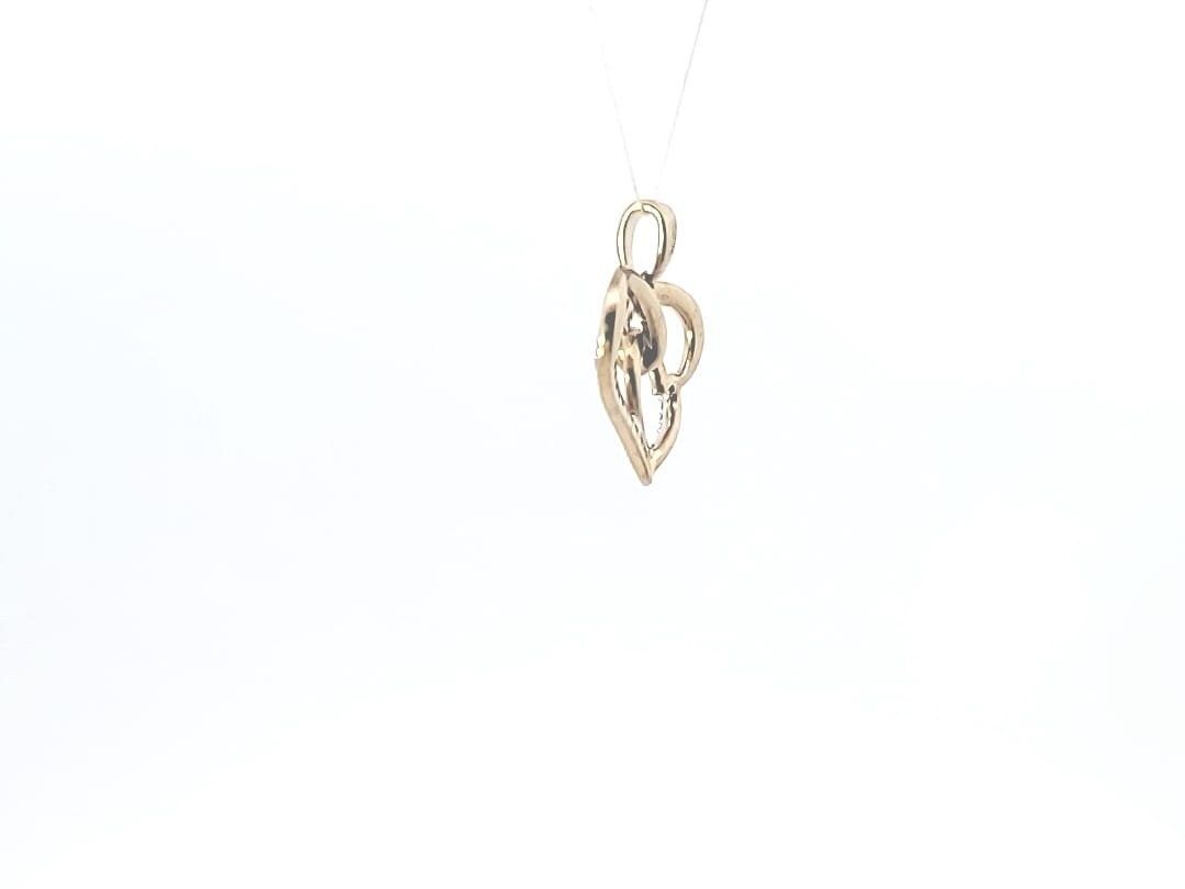 10 Karat Gold Natural Diamond  Heart Pendant .Hip Hop pendant.Diamond Pendant