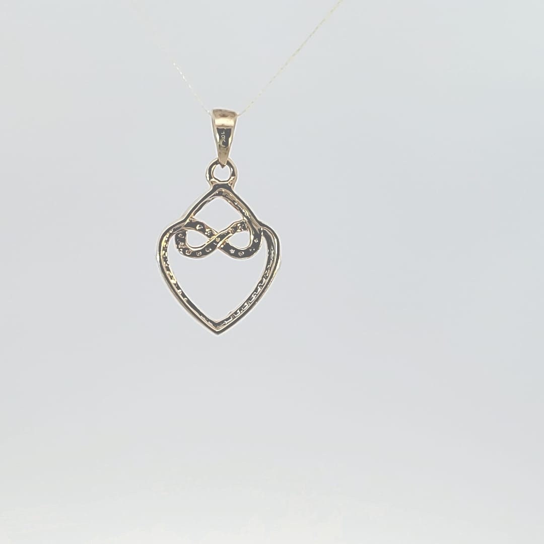 10 Karat Gold Natural Diamond  Heart Pendant .Hip Hop pendant.Diamond Pendant