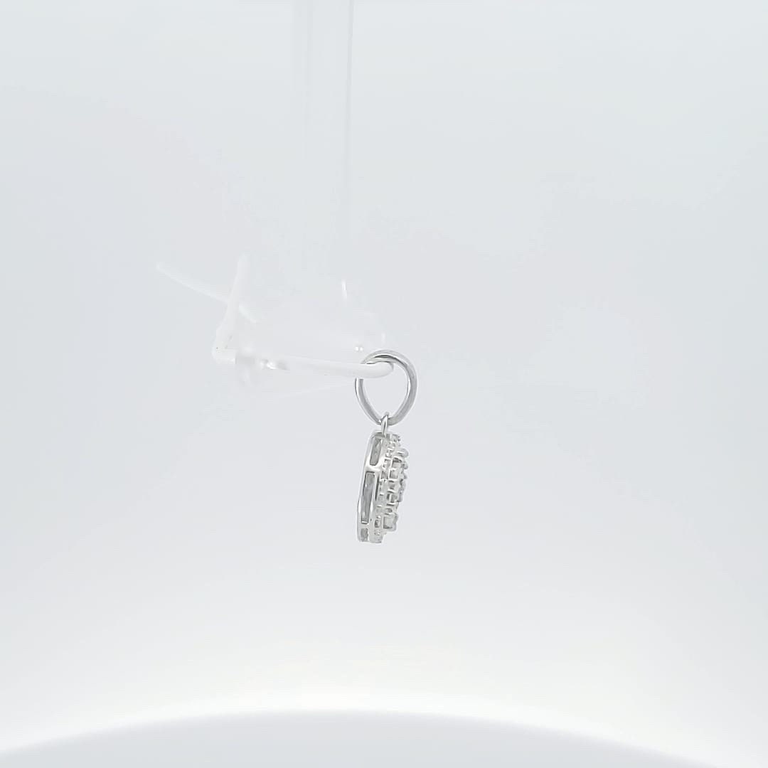 Sterling Silver with 0.25 Carat Natural Diamond unisex Pendant-Hip Hop style