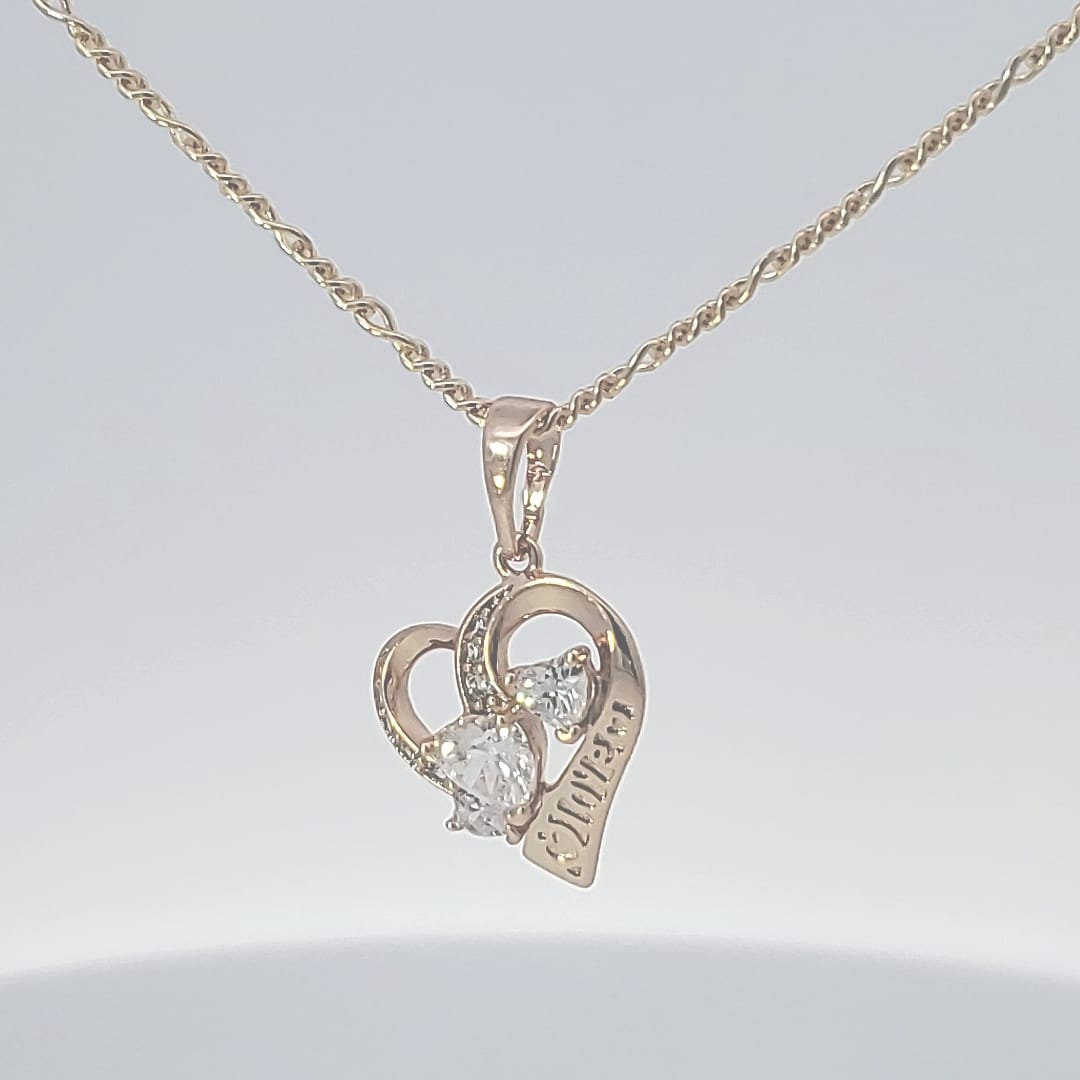 14 karat Gold Fill Heart Pendant-with 14 k Gold filled Necklace.