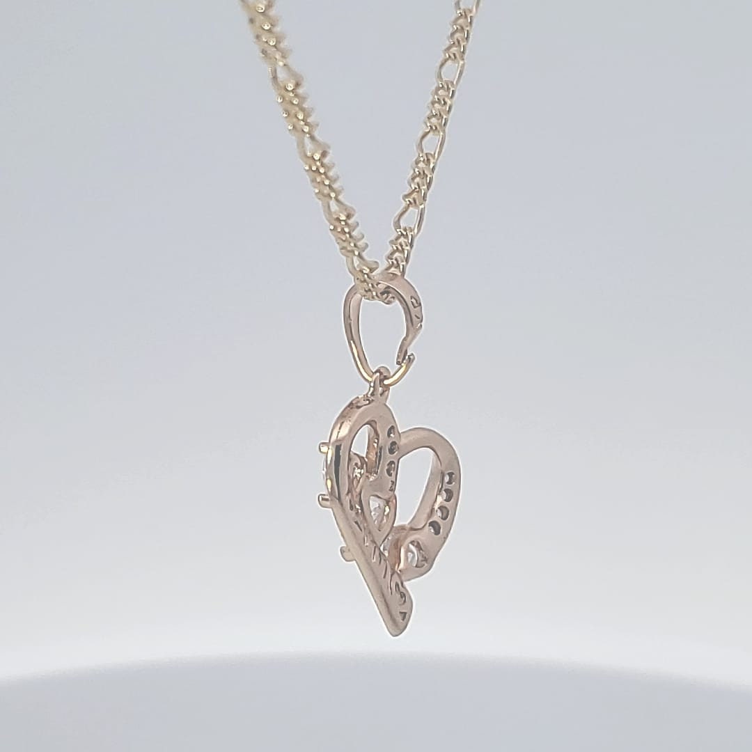 14 karat Gold Fill Heart Pendant-with 14 k Gold filled Necklace.