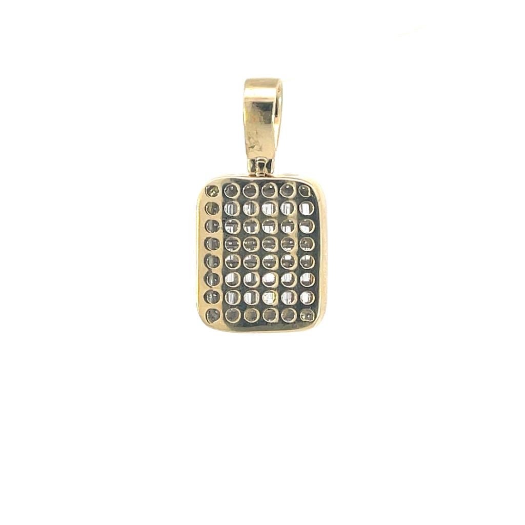 Pure Gold with  Natural Diamond unisex Pendant-Hip Hop style