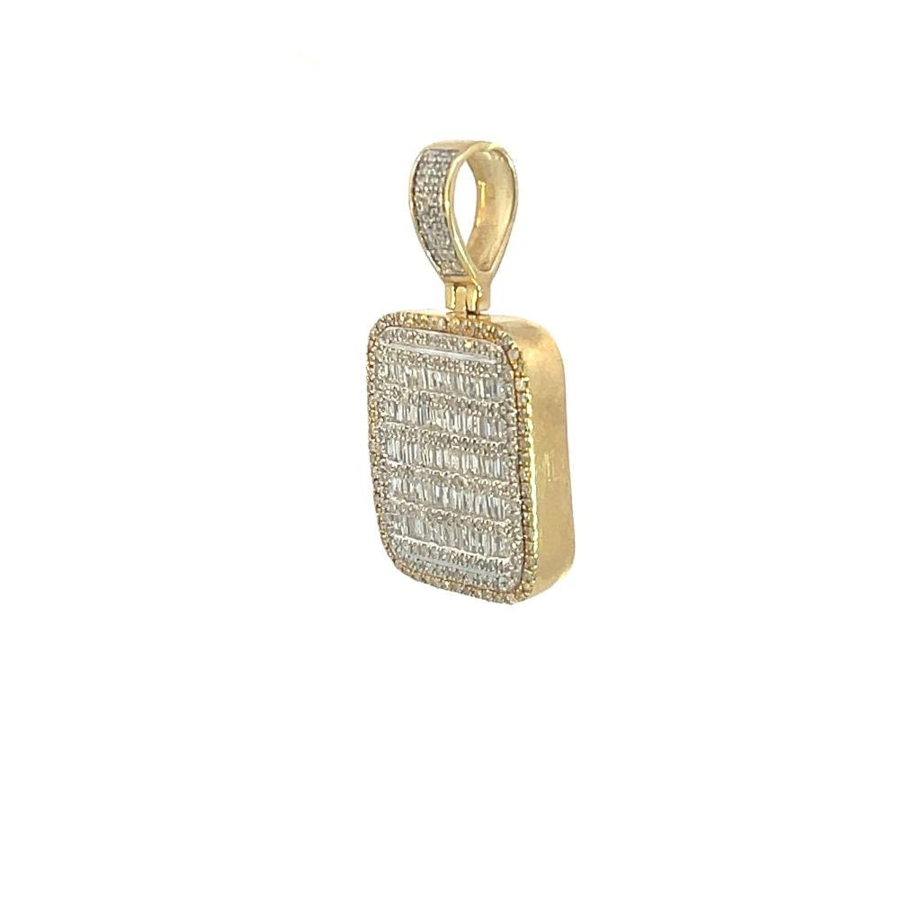 Pure Gold with  Natural Diamond unisex Pendant-Hip Hop style