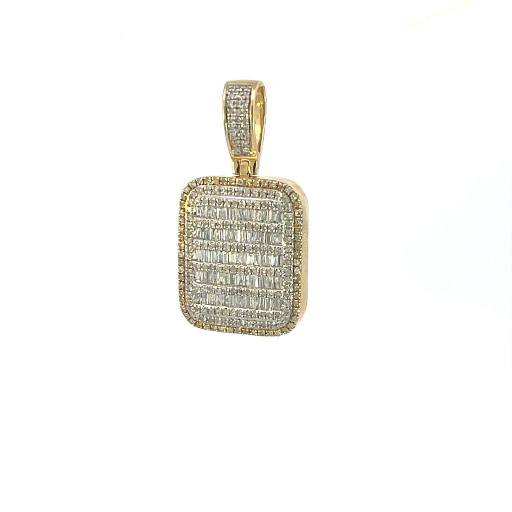 Pure Gold with  Natural Diamond unisex Pendant-Hip Hop style