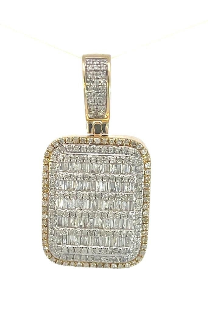 Pure Gold with  Natural Diamond unisex Pendant-Hip Hop style