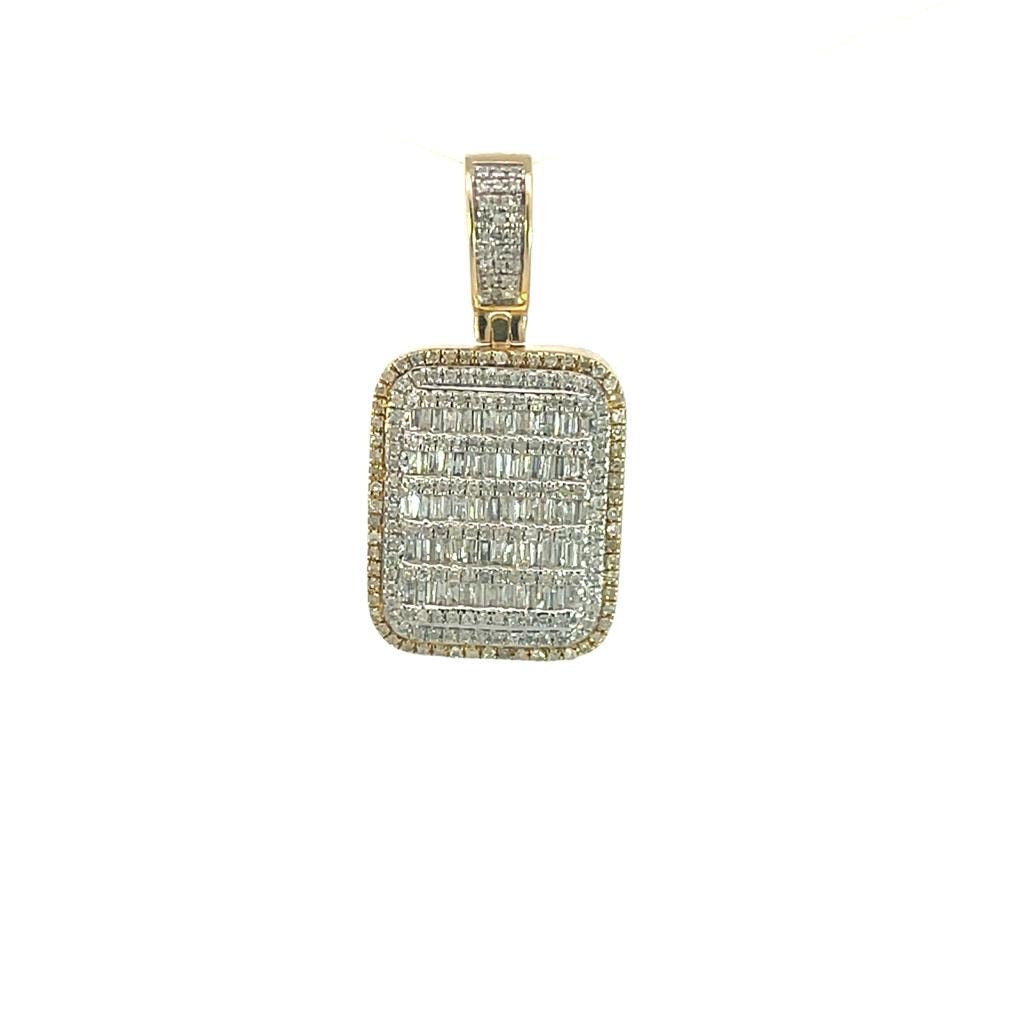 Pure Gold with  Natural Diamond unisex Pendant-Hip Hop style