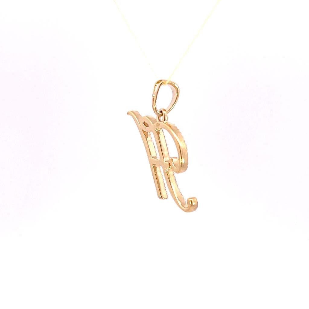 Real Diamond Gold Initial Charm Yellow 10karat Pendant Letter Alphabet Solid A-Z Real initial H