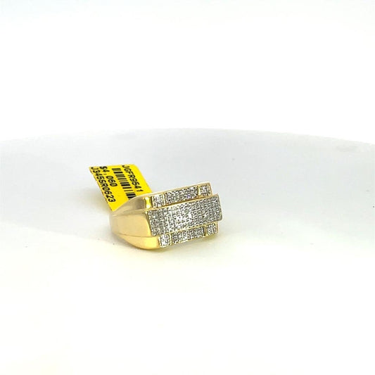 Men's Ring -10 karat Gold with 0.45 Carat Natural Diamond Hip Hop style