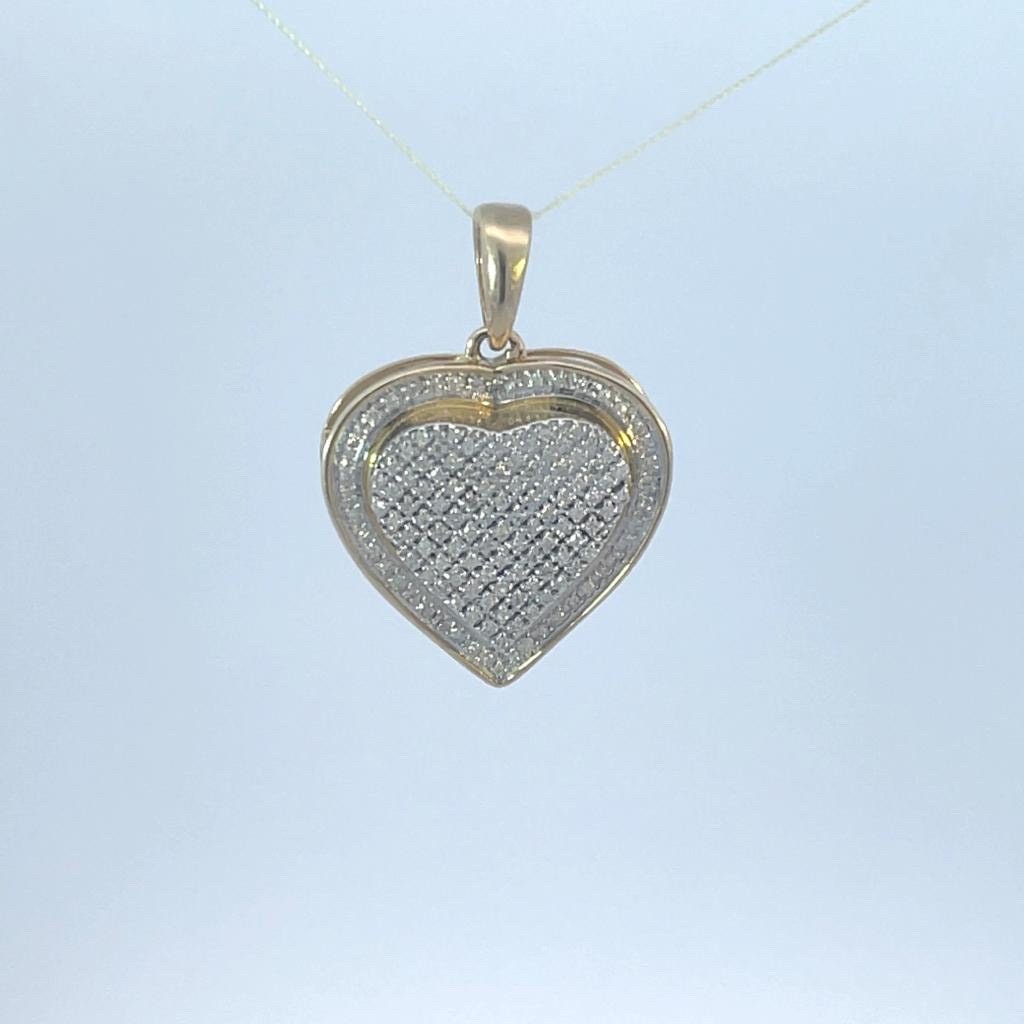 Yellow Gold and Diamond  Pendant, gemstone pendant , Girls Jewelry Diamond Heart Charm, 10k gold necklace with pendant, Diamond Necklace