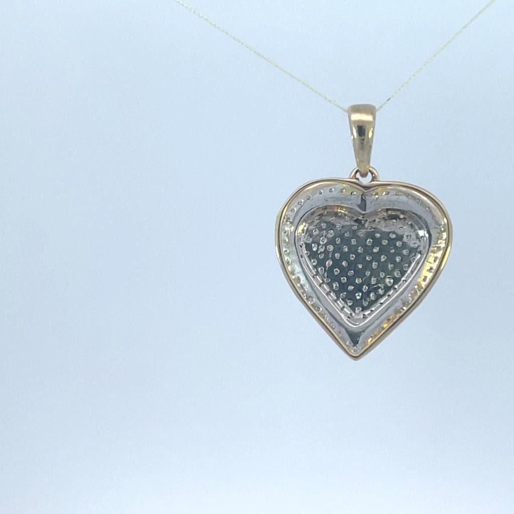 Yellow Gold and Diamond  Pendant, gemstone pendant , Girls Jewelry Diamond Heart Charm, 10k gold necklace with pendant, Diamond Necklace