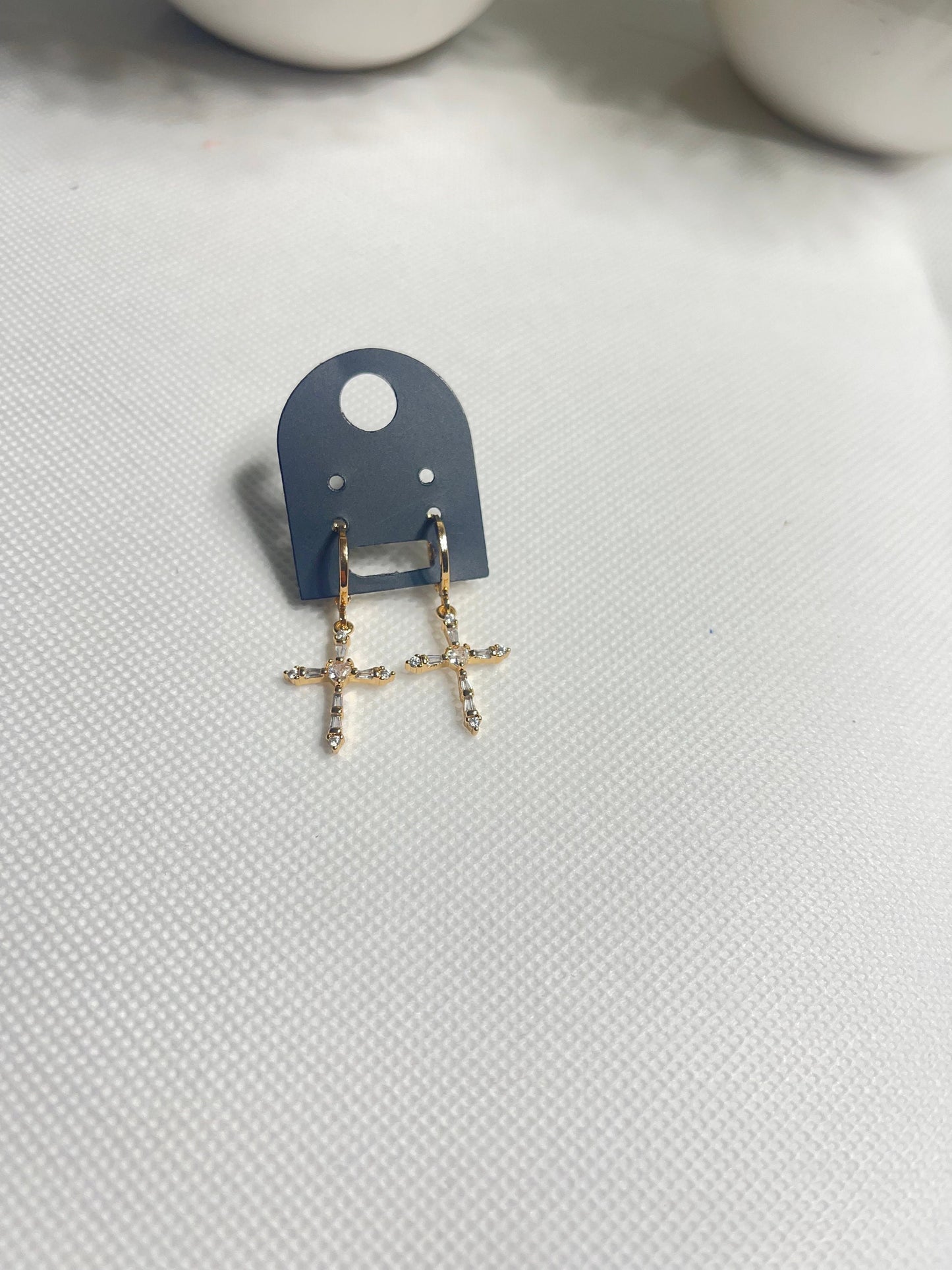 14 karat Gold filled Cross Earrings | Bridesmaid Gift