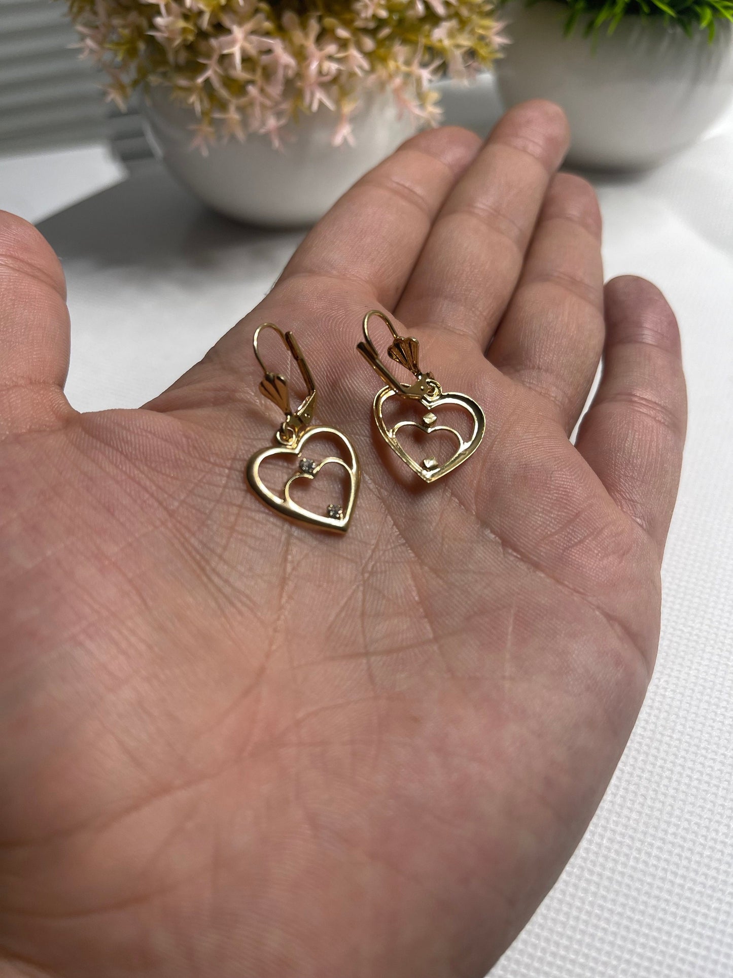 14 karat Gold filled heart Earrings | Bridesmaid Gift