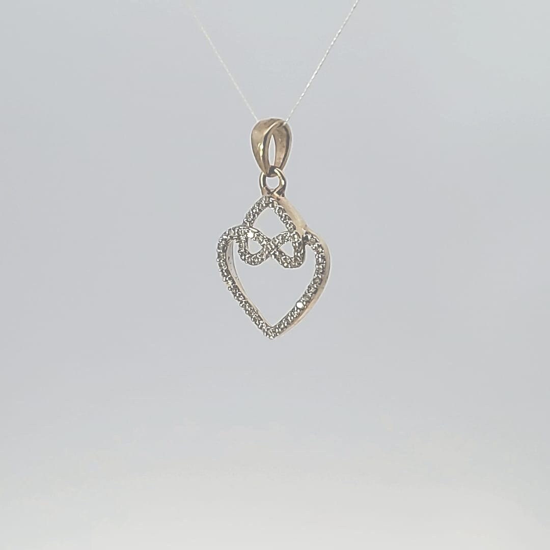 10 Karat Gold Natural Diamond  Heart Pendant .Hip Hop pendant.Diamond Pendant