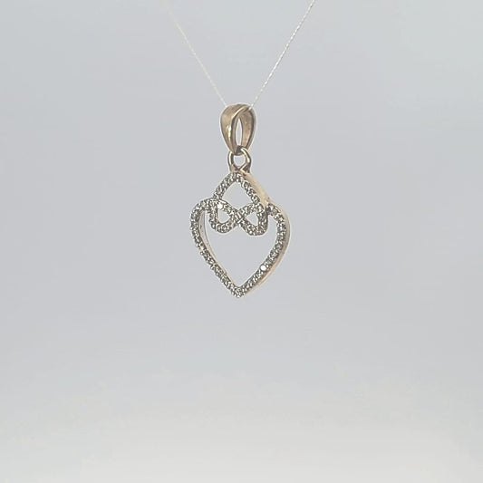 10 Karat Gold Natural Diamond  Heart Pendant .Hip Hop pendant.Diamond Pendant