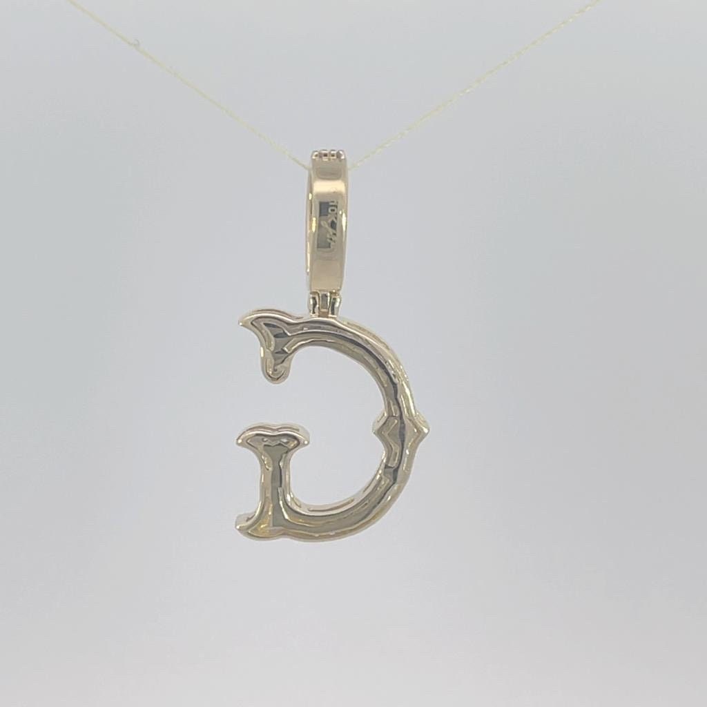 Natural Gold Initial Letter G Alphabet Pendant, Yellow Gold ,Diamond Pendant,Unisex Pendant,Hip Hop style - 3D style