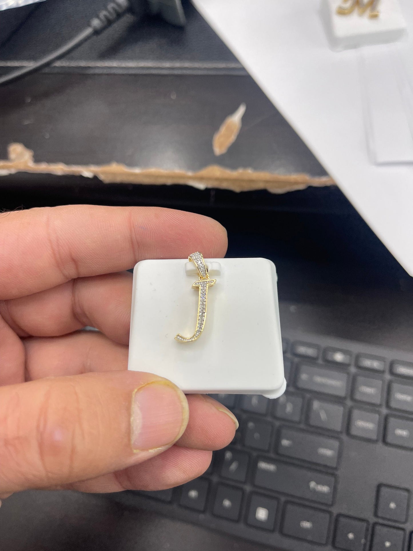 Custom joint initials pendant