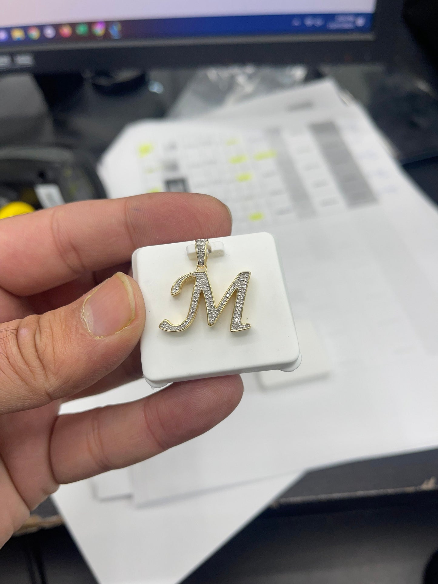 Custom joint initials pendant