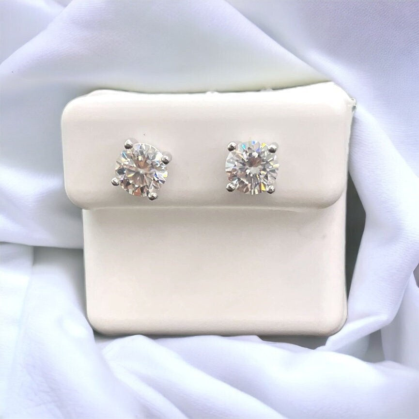 Stud earrings-Sterling Silver Earrings with VVS1 Quality Moissanite – Sparkle with Impeccable Brilliance