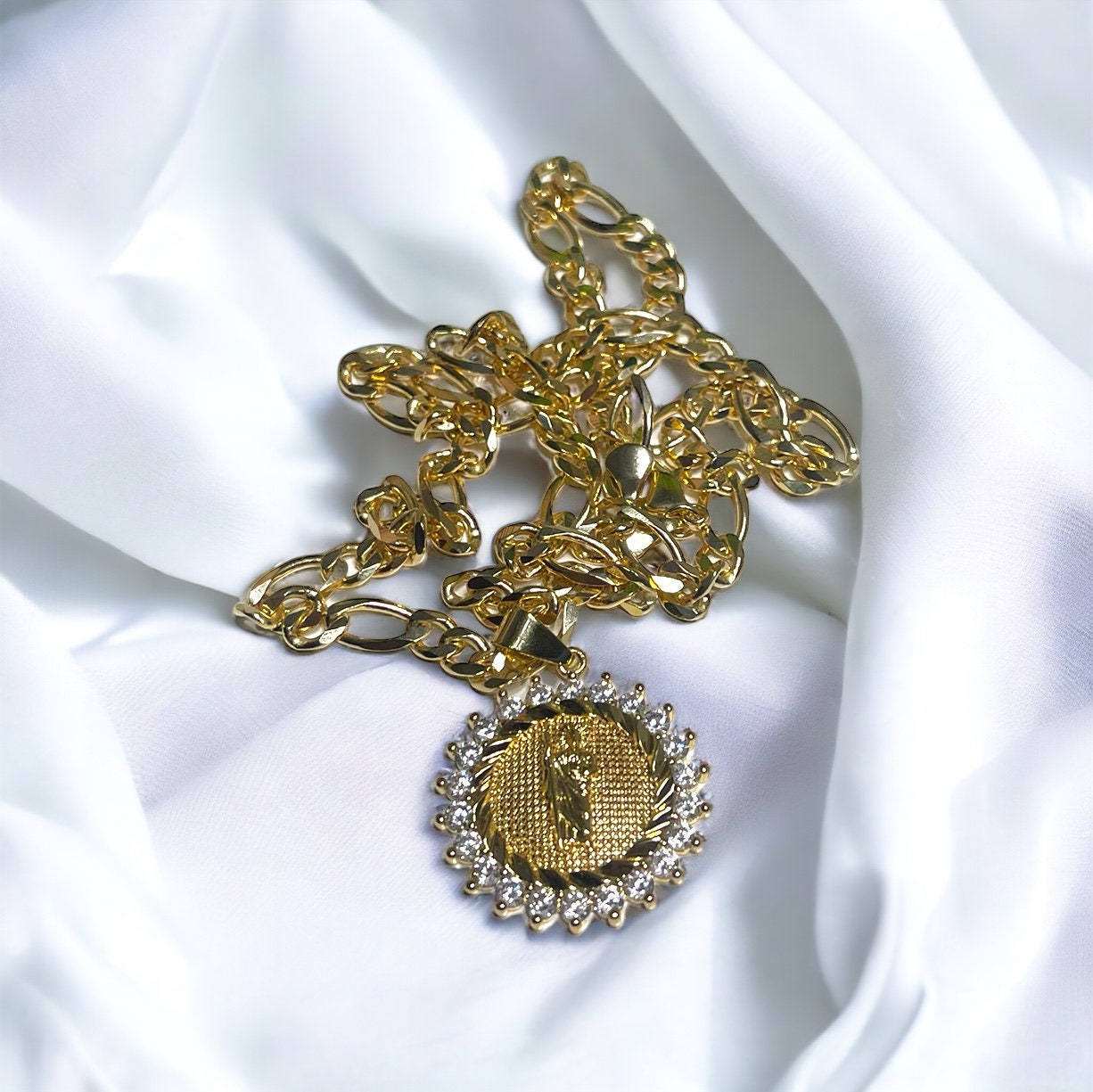 Sacred Brilliance: Gold-Plated Saint Jude Pendant with Gold-Filled Chain – A Timeless Blend of Faith and Elegance | Limited Edition for Sale