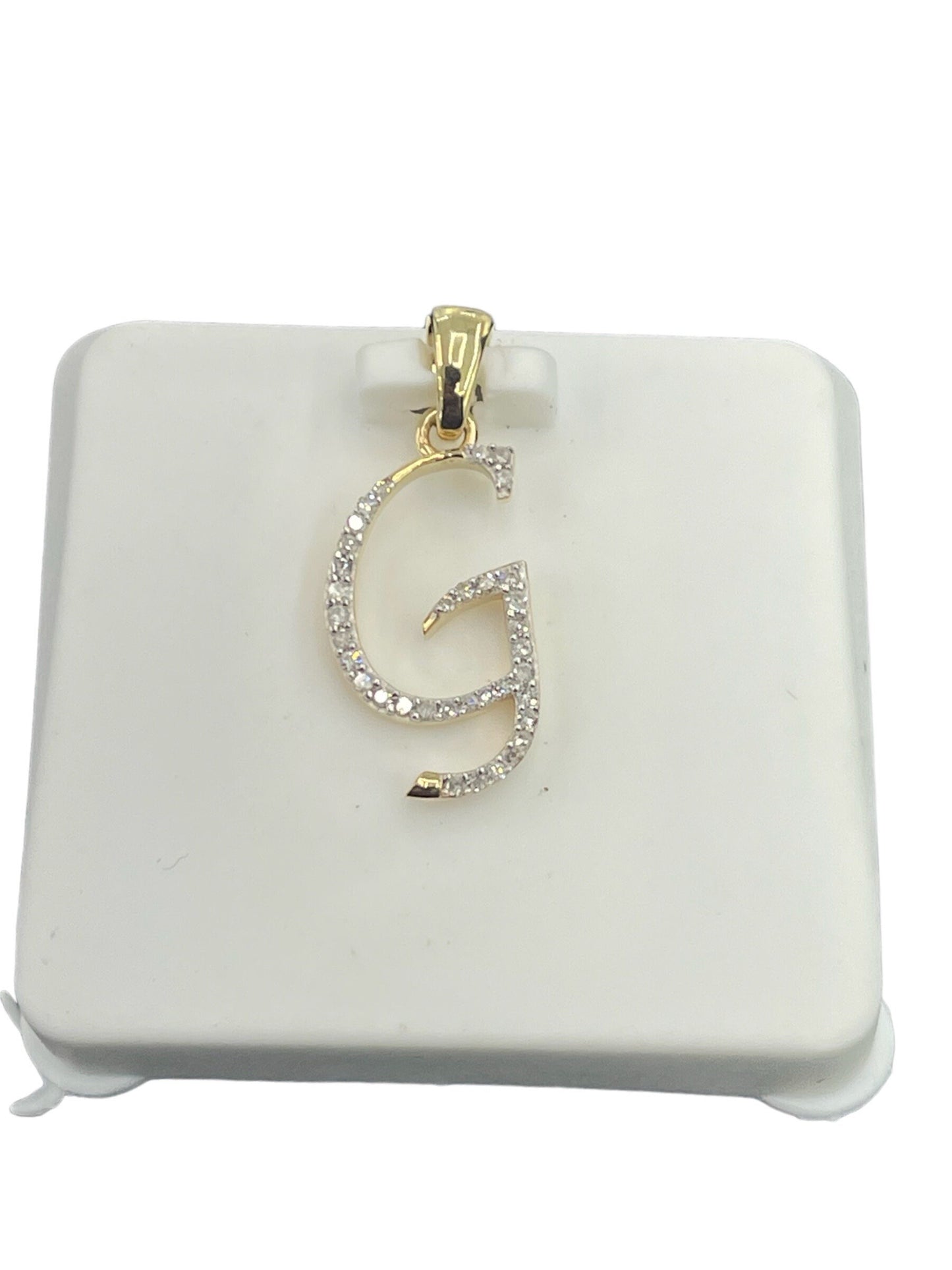 Natural gold and diamonds initial G pendant