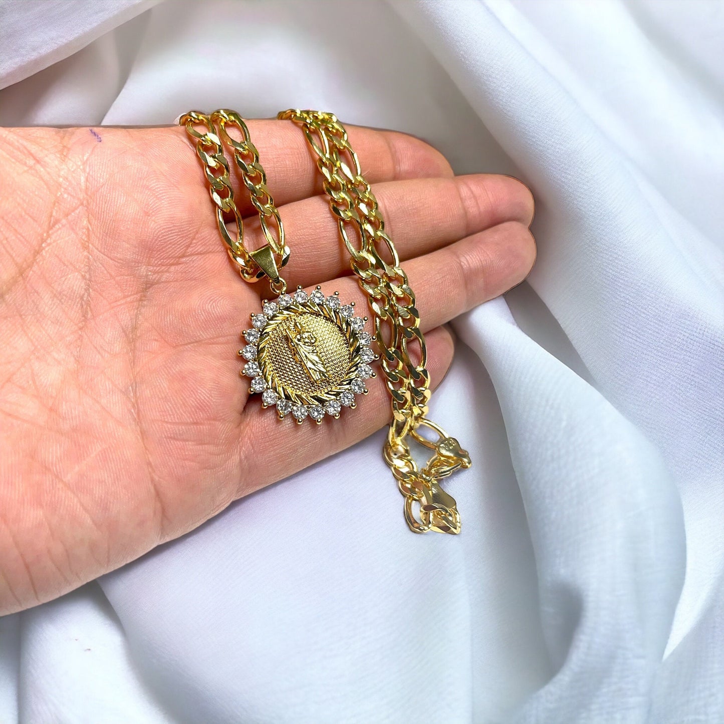 Sacred Brilliance: Gold-Plated Saint Jude Pendant with Gold-Filled Chain – A Timeless Blend of Faith and Elegance | Limited Edition for Sale