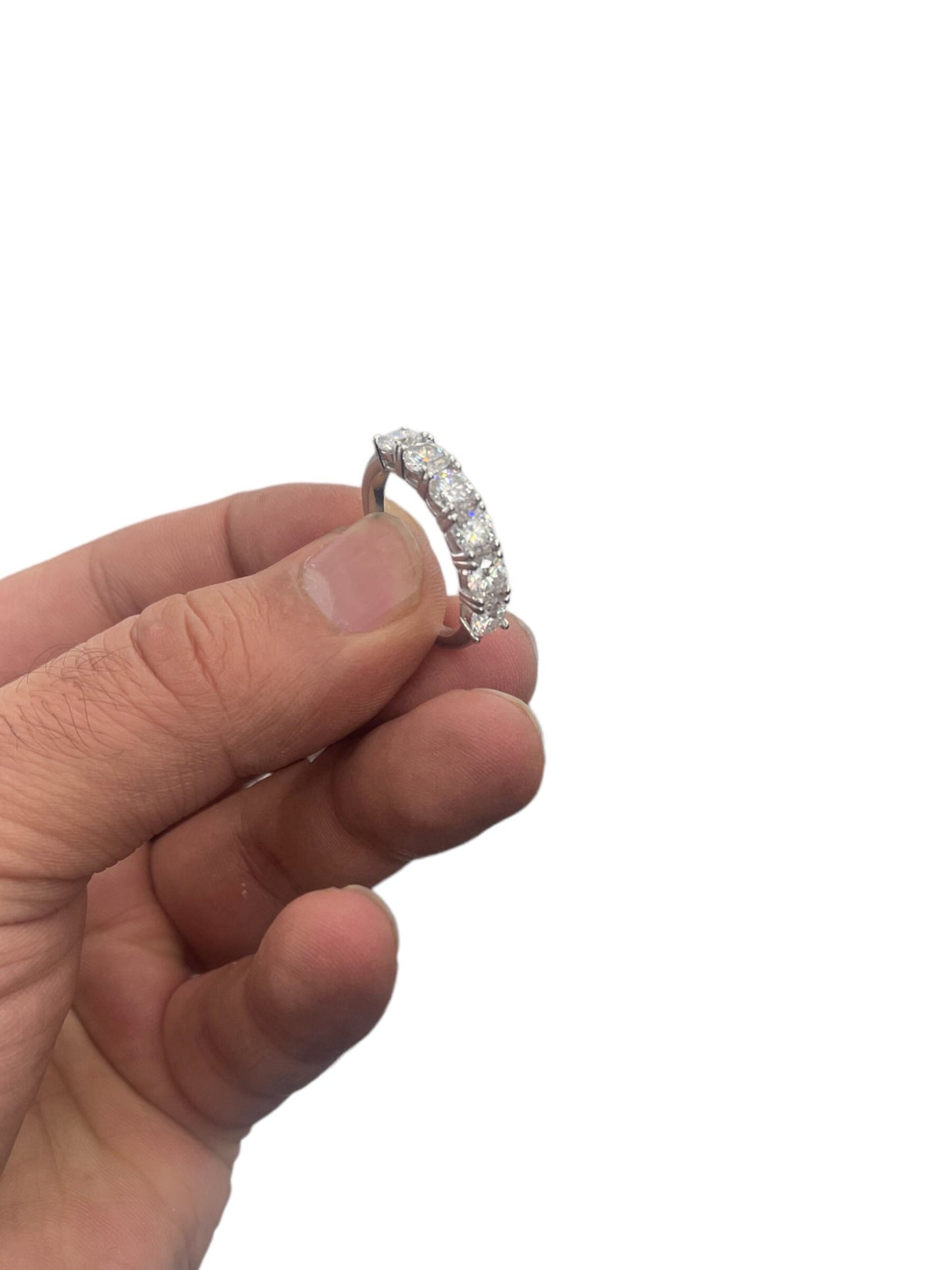 Mens Trending Band-Silver with Moissanite