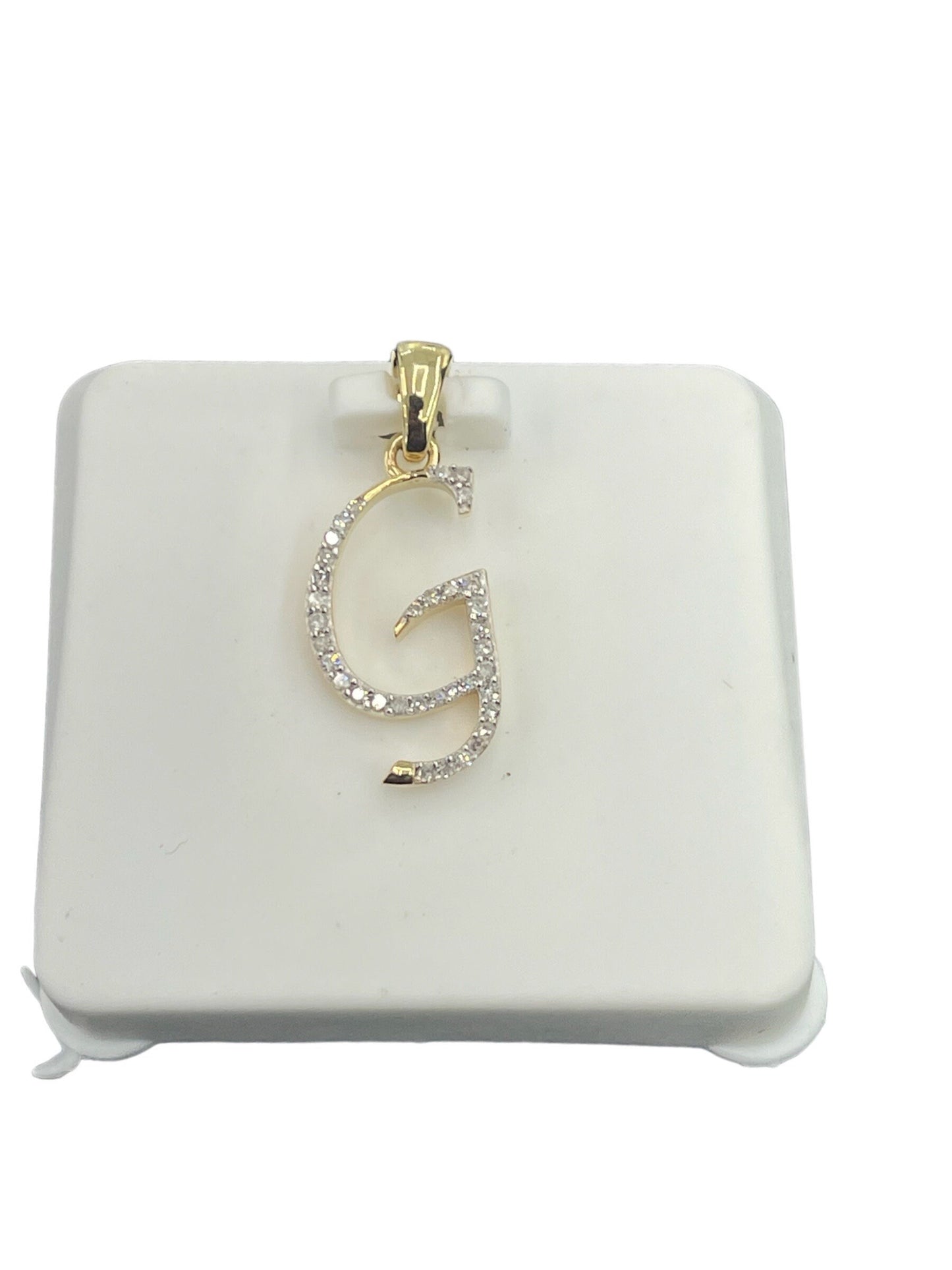 Natural gold and diamonds initial G pendant