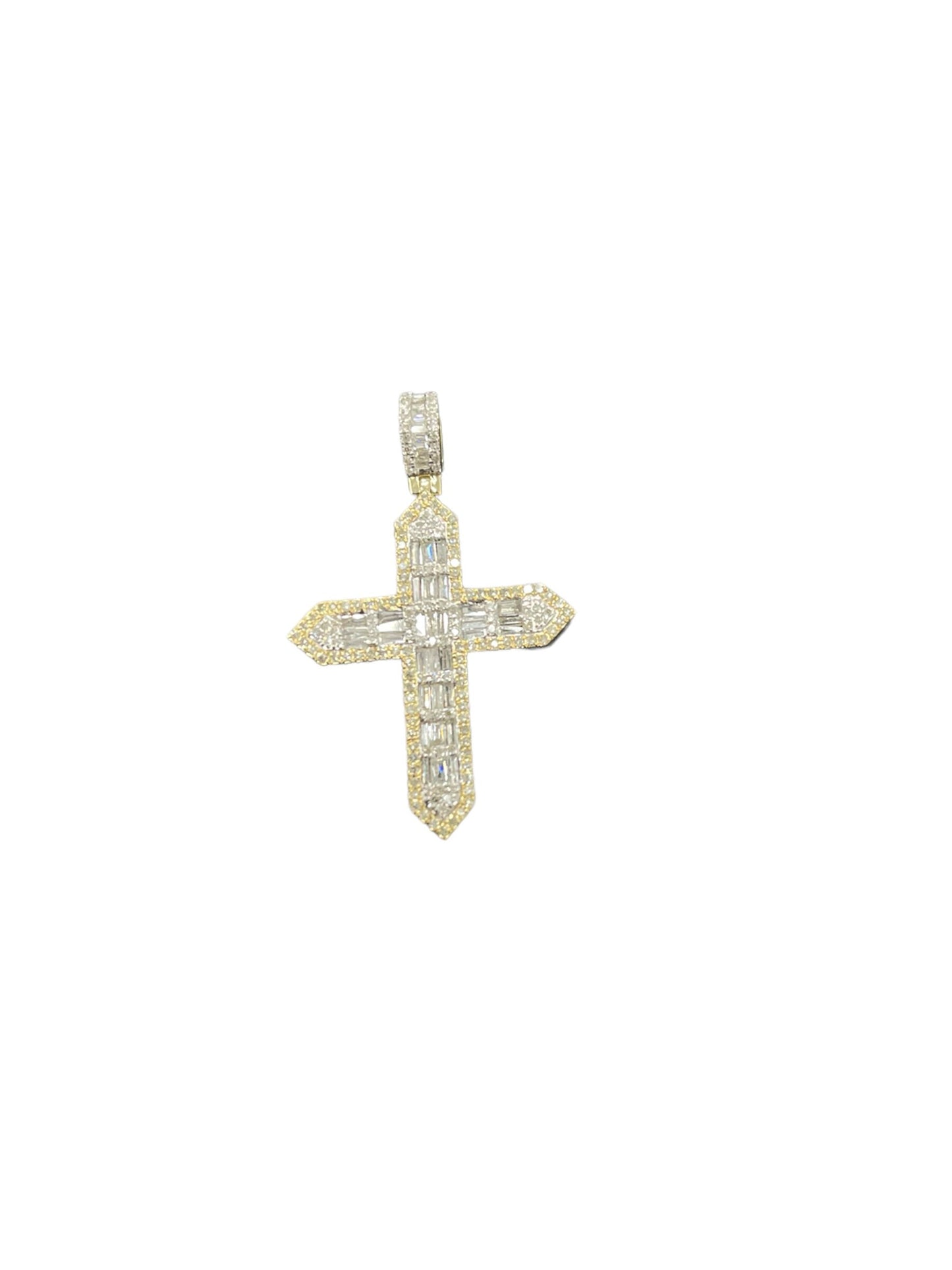 Cross pendant -Natural gold and Diamonds