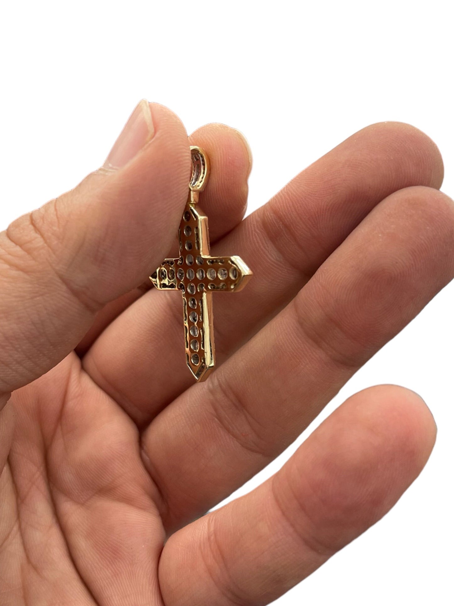 Cross pendant -Natural gold and Diamonds