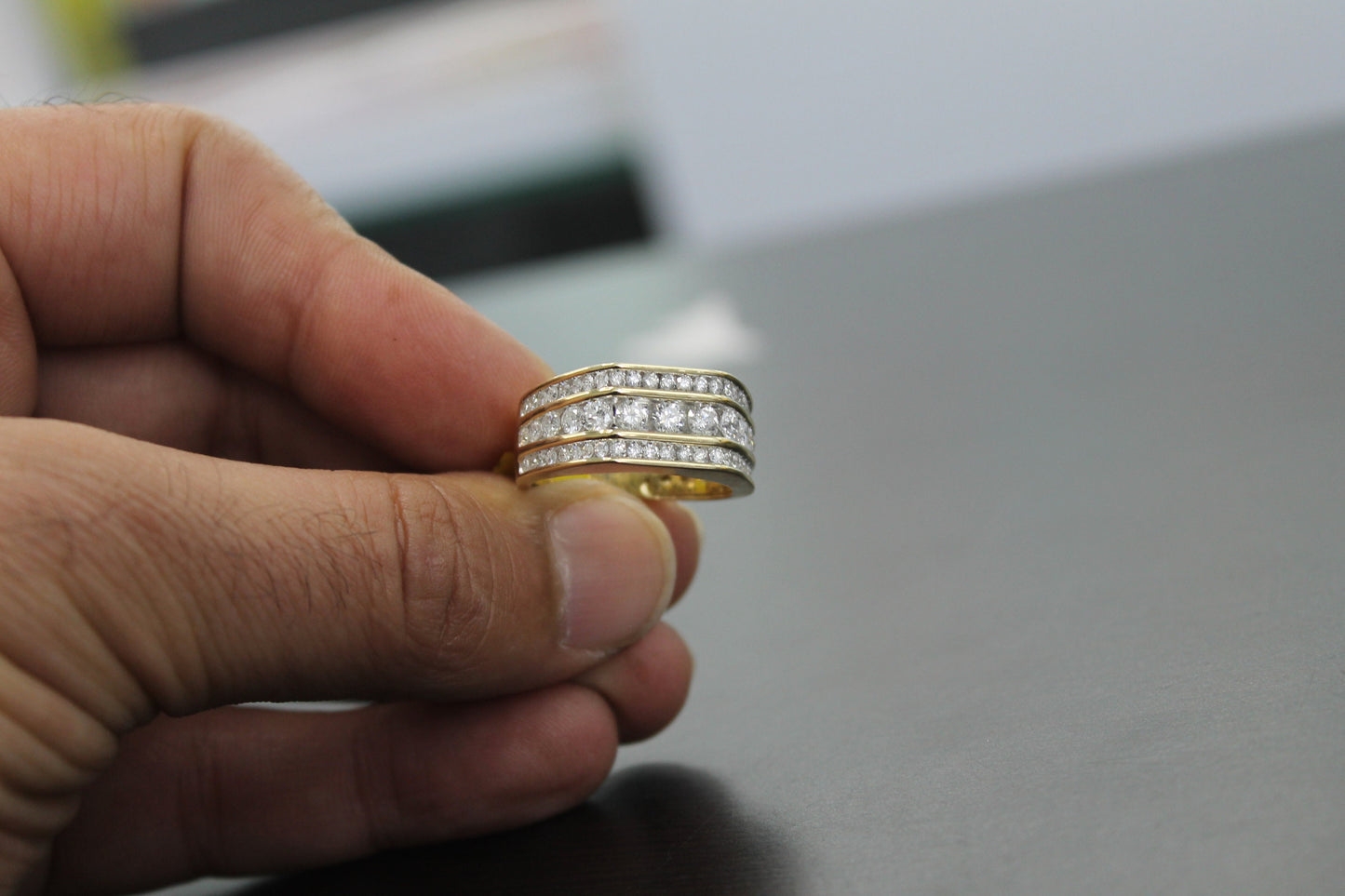 Natural Gold and Diamonds Mens princes Ring