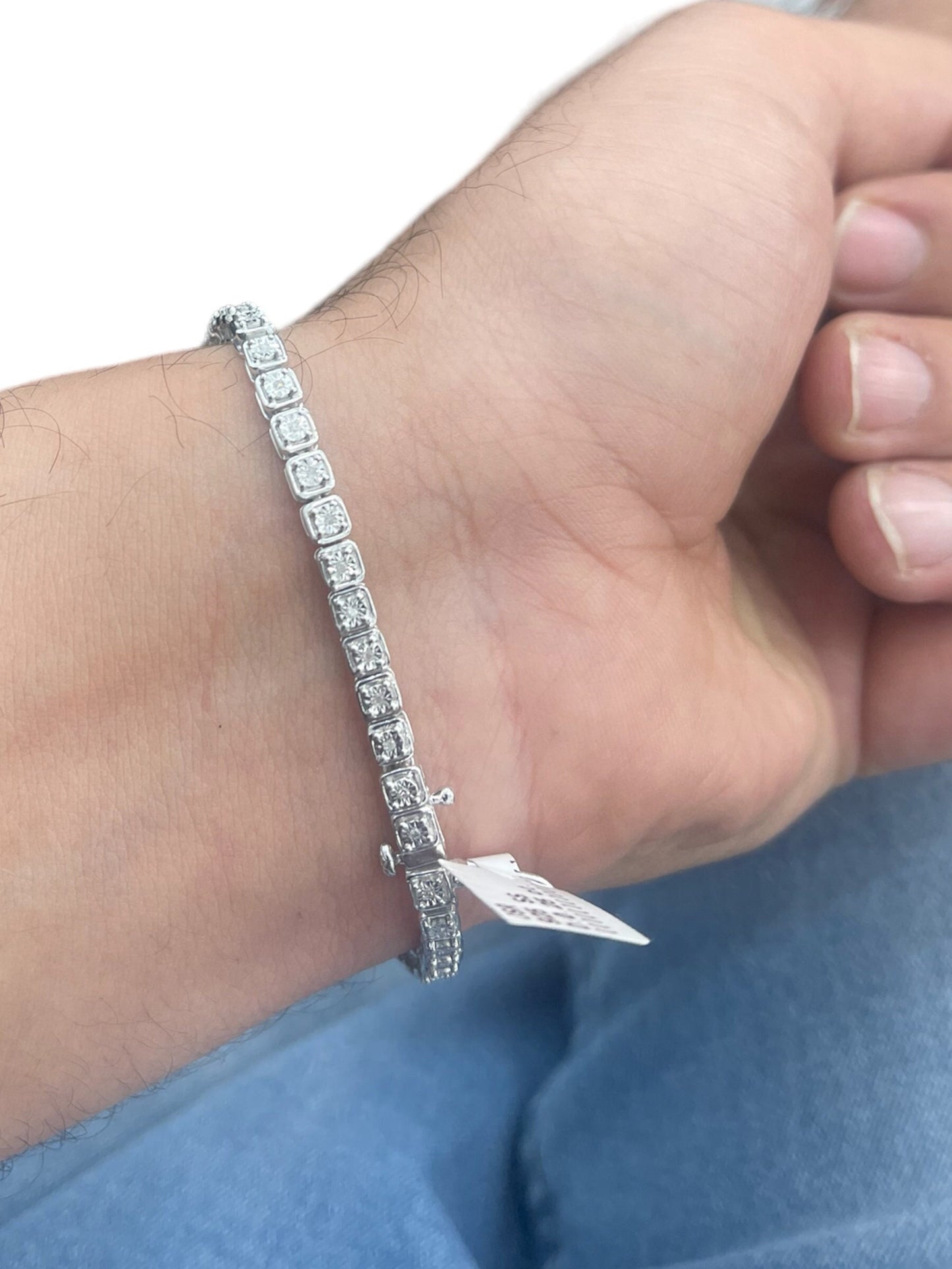 Sterling Silver 925 with Natural Diamonds Bracelet