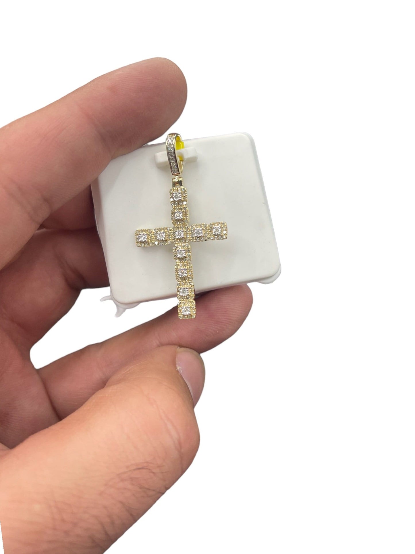 Natural Gold and Diamond cross pendant