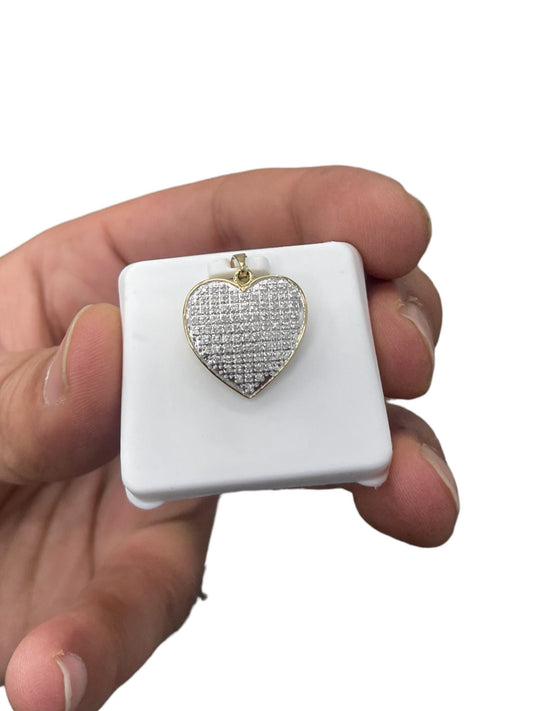 Natural Gold and Diamonds mini Heart Pendant