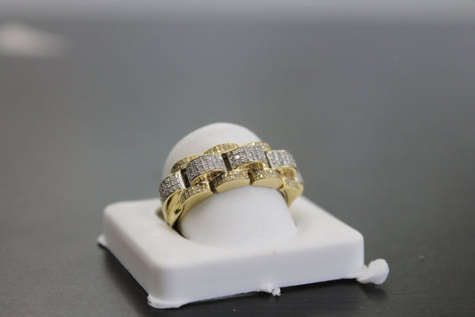 Natural Gold and Diamonds Mens Band