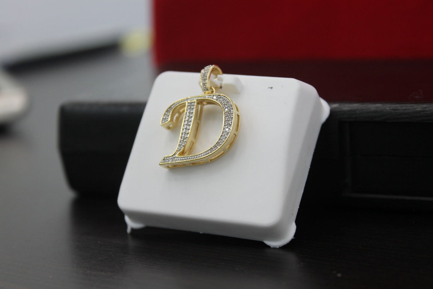 Natural Gold Initial Letter “D”Alphabet Pendant, Yellow Gold ,King Crown Diamond Pendant,Unisex Pendant,Hip Hop style - 3D style