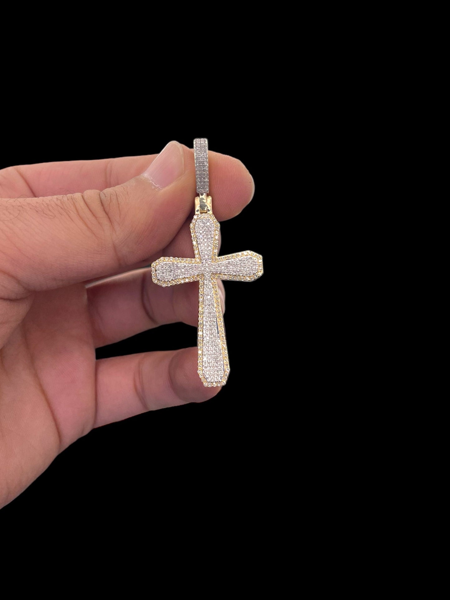 Natural Gold and Diamonds Cross pendant