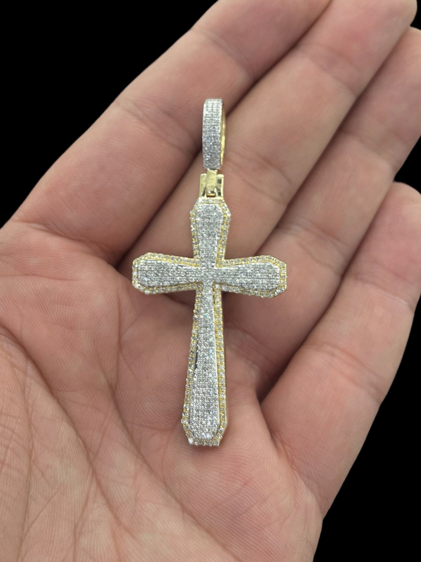 Natural Gold and Diamonds Cross pendant