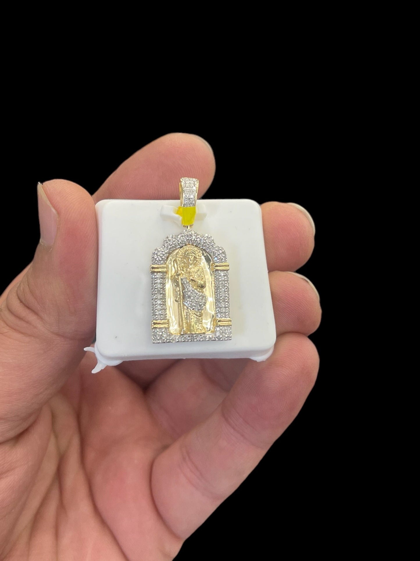 St. jude Natural Gold and Diamond Pendant