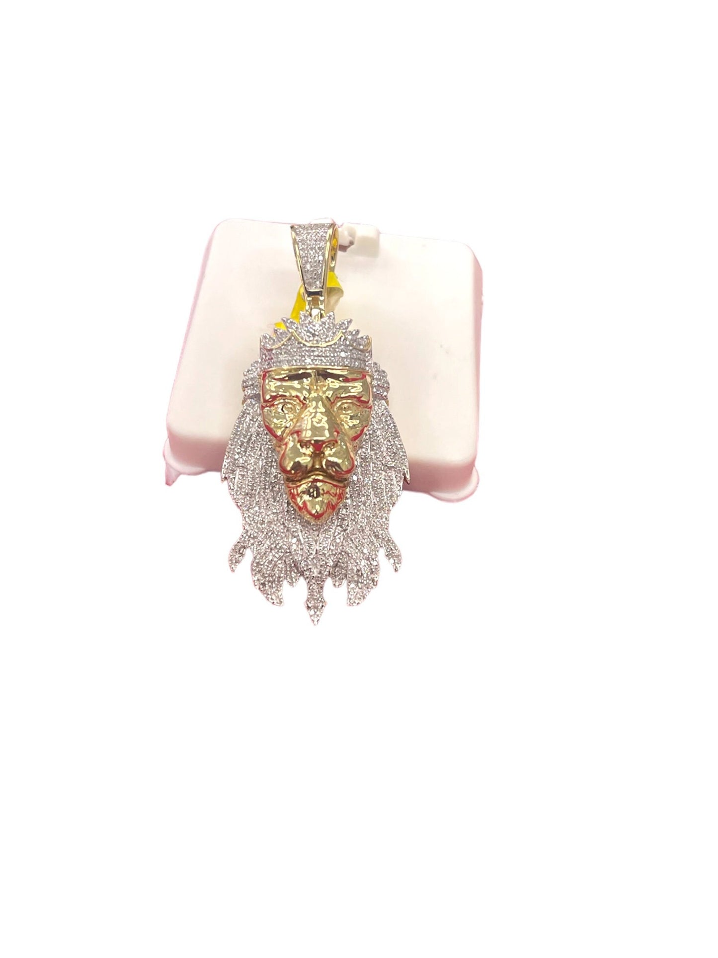 10k gold with Natural Diamonds Lion pendant Hiphop