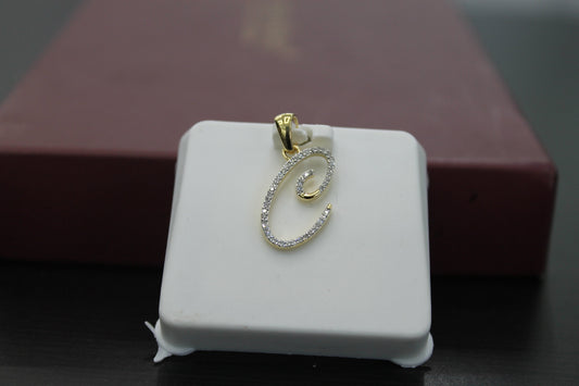 Real Diamond Gold Initial Charm Yellow 10karat Pendant Letter Alphabet Solid A-Z Real initial C curisve pendant