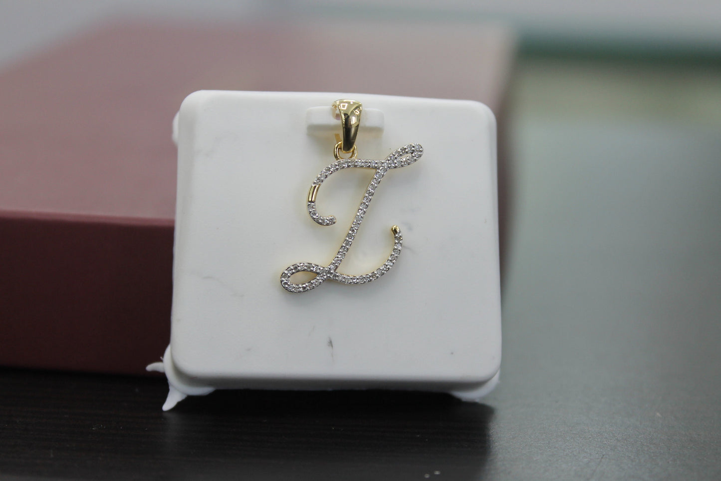 Real Diamond Gold Initial Charm Yellow 10karat Pendant Letter Alphabet Solid A-Z Real initial Z curisve pendant