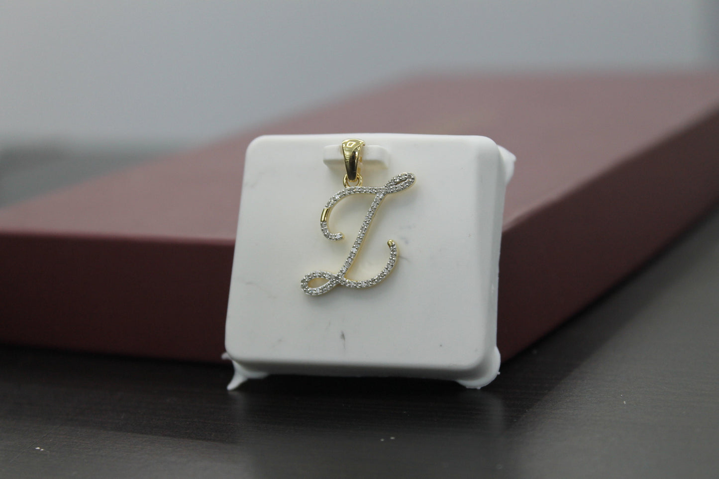 Real Diamond Gold Initial Charm Yellow 10karat Pendant Letter Alphabet Solid A-Z Real initial Z curisve pendant