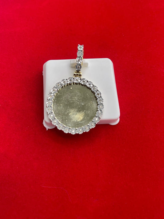 10k Gold with Natural Diamonds picture charm . 30mm -36 mm