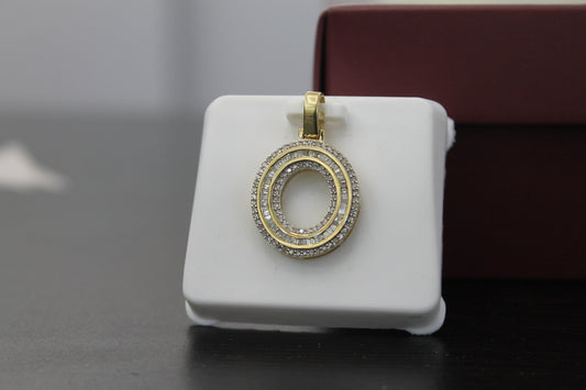 10K Gold with Natural Diamonds Initial O pendant.